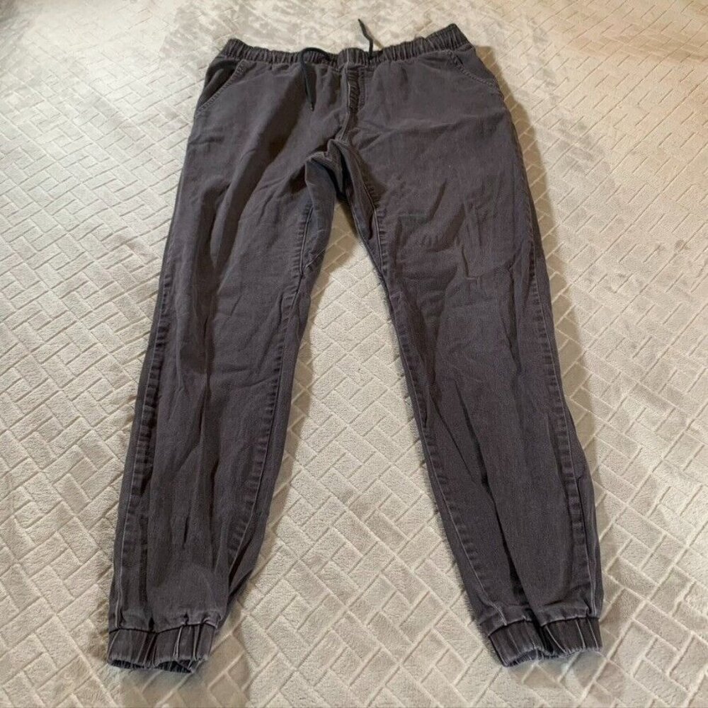 Rusty Women 10 Denim Jeans Faded Black Jogger Ankle Mid Rise Pull On Street Wear